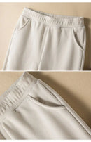 Elastic Waist Corduroy Fleece Wide leg Pants