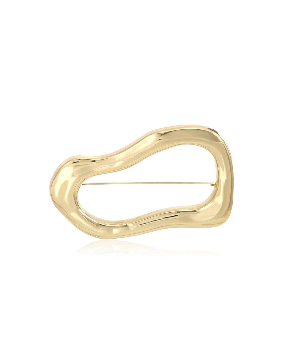 Irregular Oval Polished Brooch