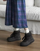 Fur-Lined Lace-Up Snow Boots