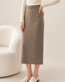 Cashmere A-Line Midi Skirt