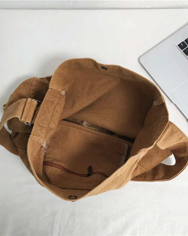 Soft Canvas Crossbody Shoulder Bag