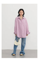 Oversized Long-sleeved Cotton Shirt
