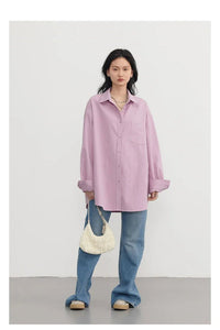 Oversized Long-sleeved Cotton Shirt