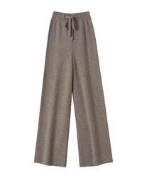 High Waist Wool Knit Wide-Leg Trousers