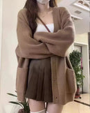 Loose Cashmere V-Neck Cardigan