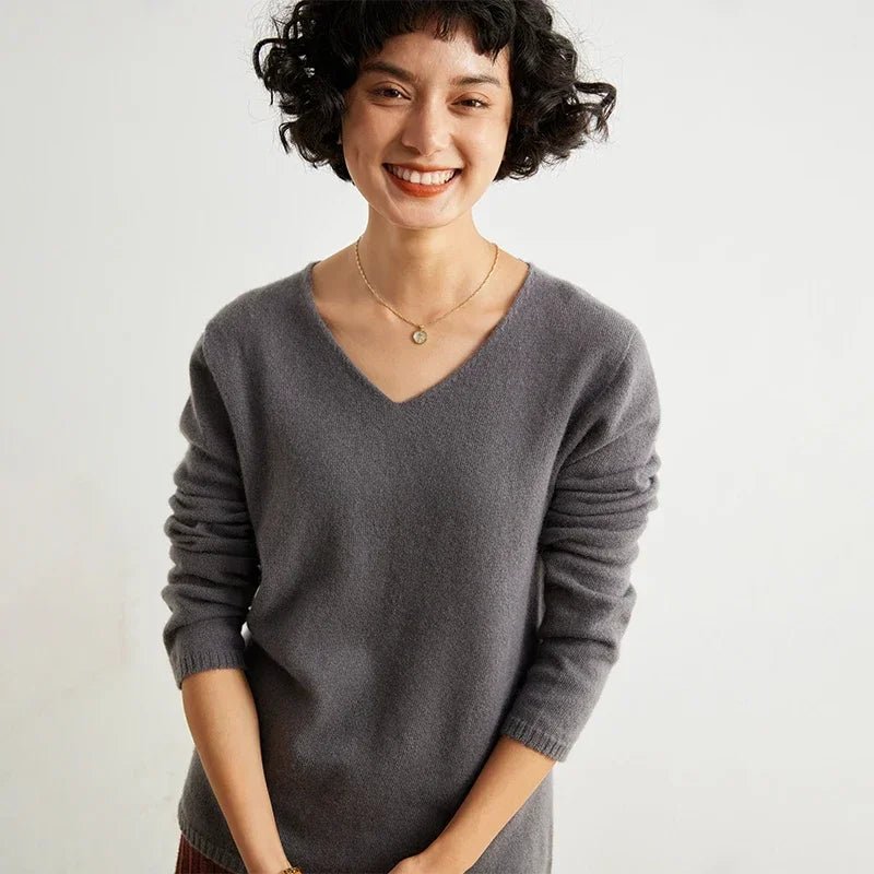 V-Neck Cashmere Basic Jumper