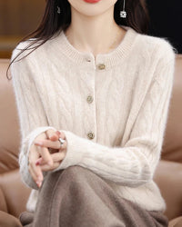 Mink Cashmere Cable Knit Cardigan