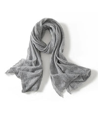 Wool Cashmere Tassel Wrap Scarf