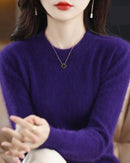 Mink Cashmere Crew Neck Knitted Sweater