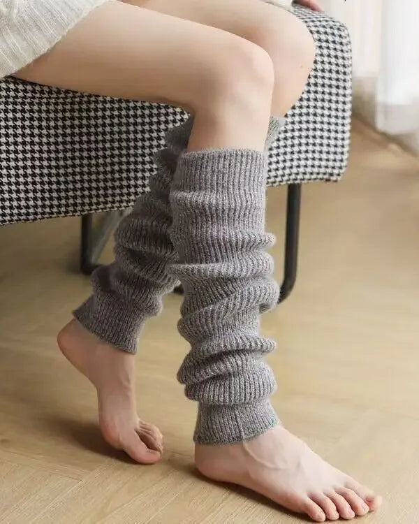 Ribbed Knit Slouch Leg Warmers