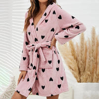 Flannel Hooded Pajamas Robe