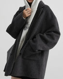 Oversized Drop-Shoulder Wool Blend Coat