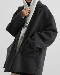 Oversized Drop-Shoulder Wool Blend Coat