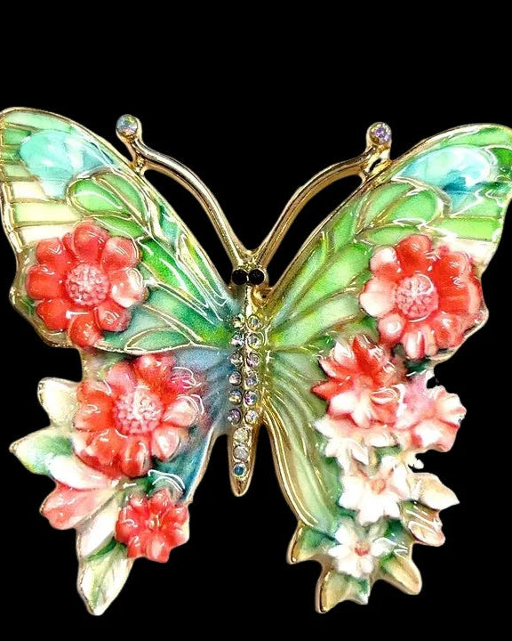 Colorful Butterfly-Shaped Brooch