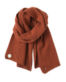 Merino Wool Jacquard Twist Button Neck Scarf