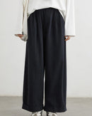 High-Waist Pleated Wide-Leg Casual Trousers