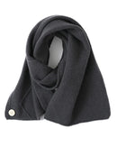 Merino Wool Jacquard Twist Button Neck Scarf