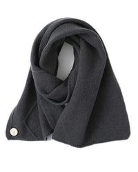 Merino Wool Jacquard Twist Button Neck Scarf