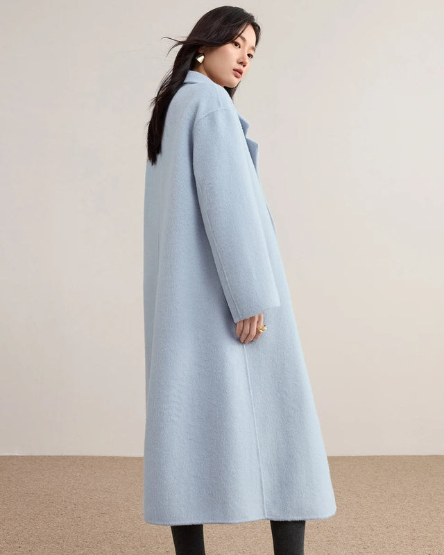100% Wool Double-Faced Loose Long Coat