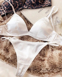 Sexy Silky Triangle Cup Wire-Free Bra Set