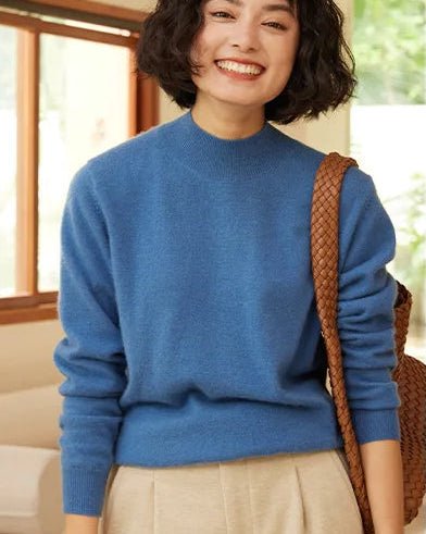 Cashmere Mock Neck Knitted Sweater
