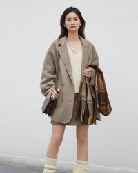 Oversized Drop-Shoulder Wool Blend Coat