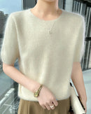 Mink Cashmere Short Sleeve Sweater