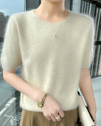 Mink Cashmere Short Sleeve Sweater
