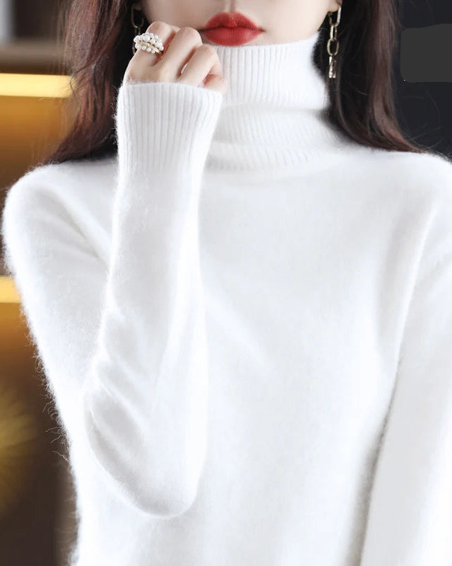Plush Mink Cashmere Turtleneck Sweater