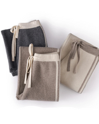 Wool Knit High Waist Straight Leg Trousers