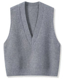 Merino Wool Knitted V-Neck Vest