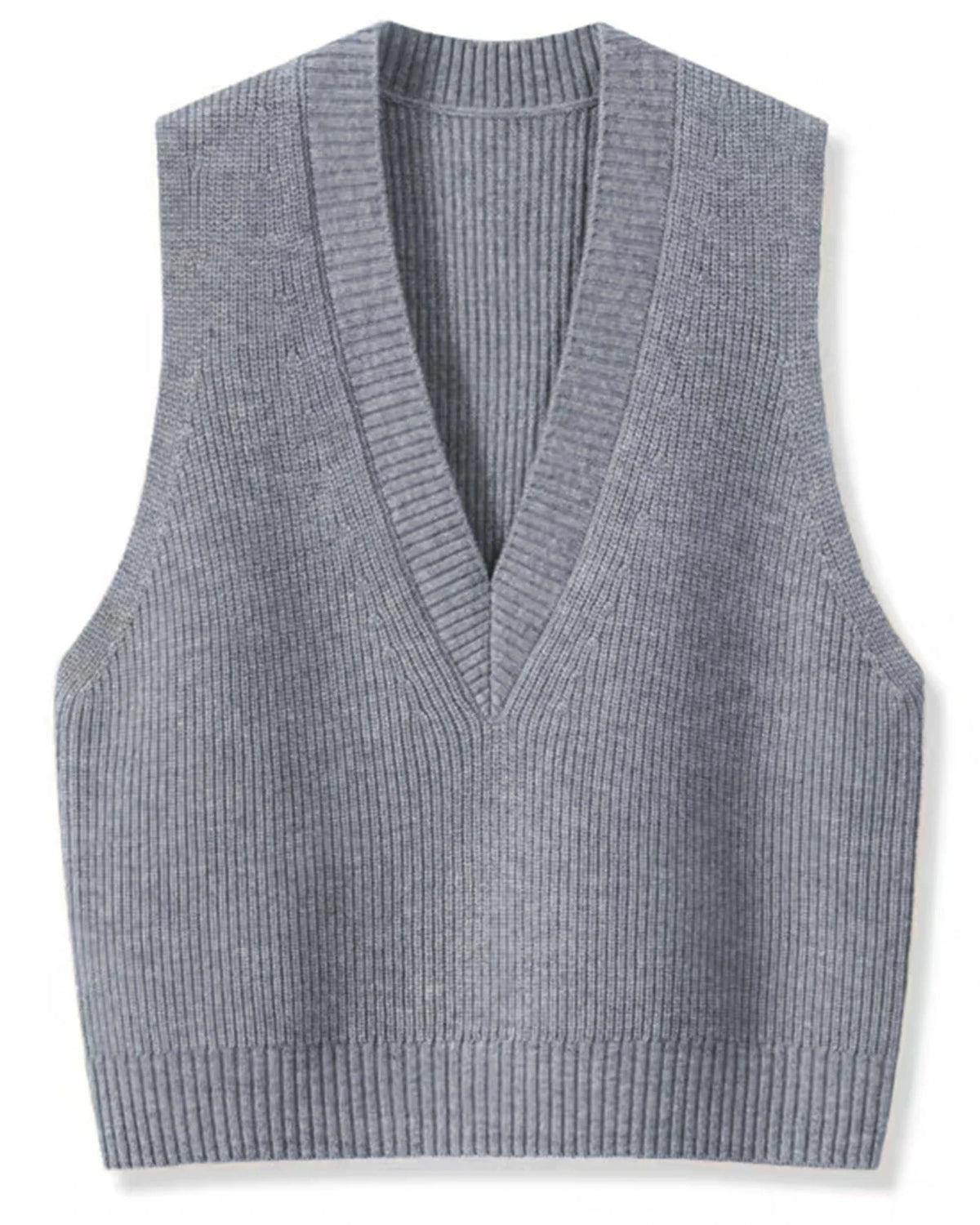 Merino Wool Knitted V-Neck Vest