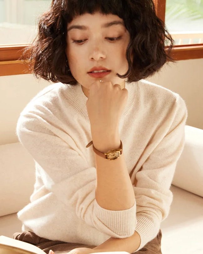 Cashmere Mock Neck Knitted Sweater