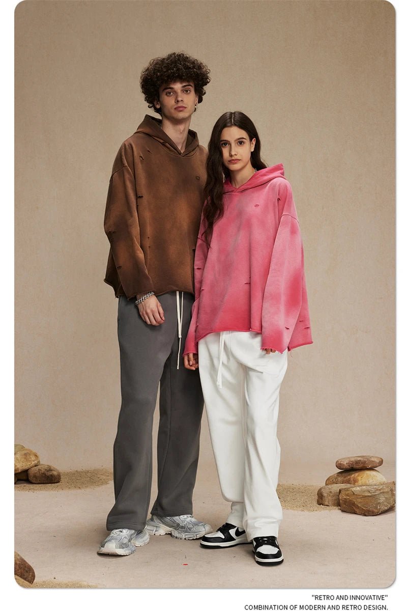 Disstressed Ripped Hoodies