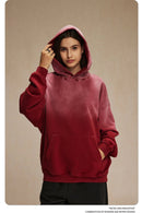 Retro Gradient Distressed Holes Washed Hoodies