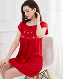 Mulberry Silk Flutter-Sleeve Mini Nightgown