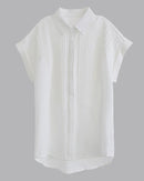 Ruffle-Sleeve Single-Breasted Shirt