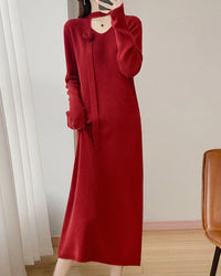 Elegant Long Sleeve Knit Dress