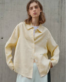 Linen Embroidered Loose Long-Sleeve Shirt