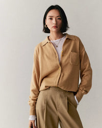 Loose-Fit Mid-Length Knitted Cardigan