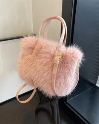 Soft Faux Fur Bucket Tote