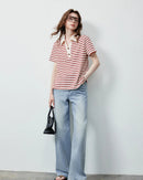 Vintage Stripe Hollow Polo Tee