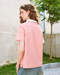 Contrast Color Embroidered Polo Shirt
