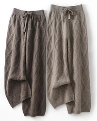 Merino Wool Jacquard Wide-Leg Trousers