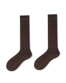 Wool Blend Ribbed Calf Socks