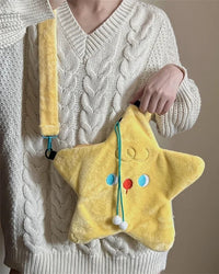 Star-Shaped Faux Fur Crossbody Bag