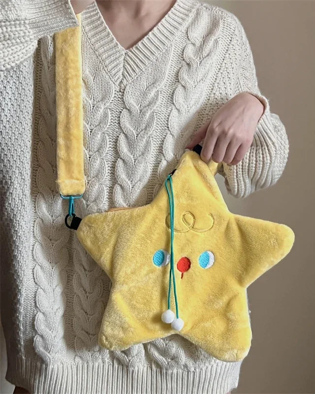Star-Shaped Faux Fur Crossbody Bag