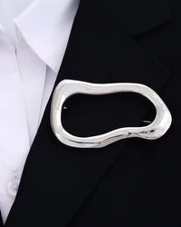 Irregular Oval Polished Brooch
