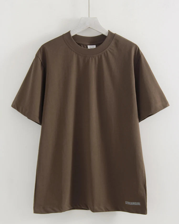 Loose Cotton Knit O-Neck Tee