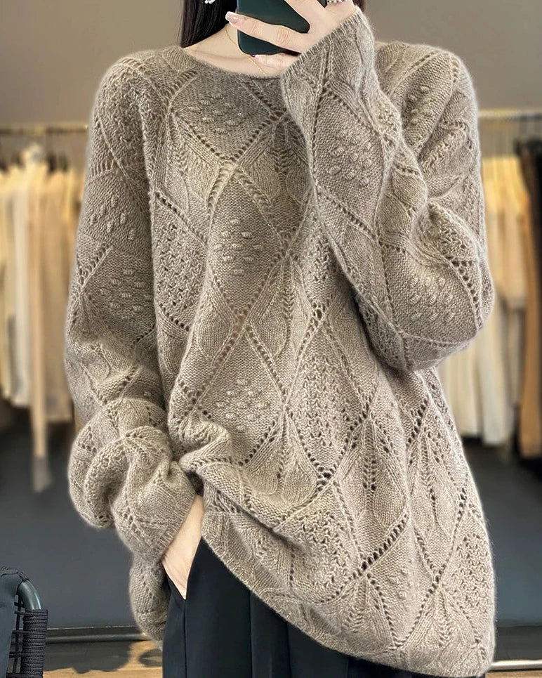 Crochet Hollow Knit Wool Sweater